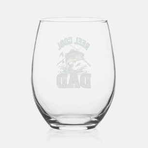 Verre À Vin Sans Pied Conception vectorielle vintage de pêche à la basse
