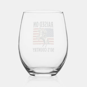 Verre À Vin Sans Pied Conçu pour Chemise Western Cowboy Country 90s_
