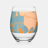 Verre À Vin Sans Pied Contemporary Leaf Design in Peach (Droite)