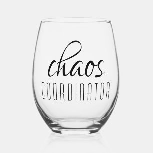 Verre À Vin Sans Pied Coordinateur Chaos Typographie moderne Script
