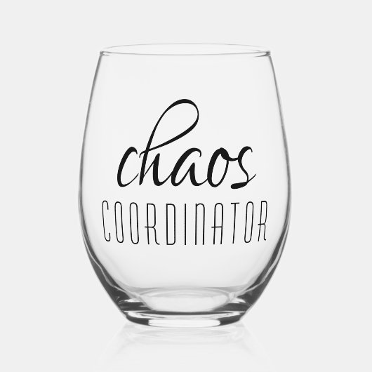 Verre À Vin Sans Pied Coordinateur Chaos Typographie moderne Script (Recto)