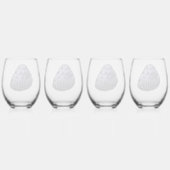 Verre À Vin Sans Pied Coquillage bleu plage (Dos)