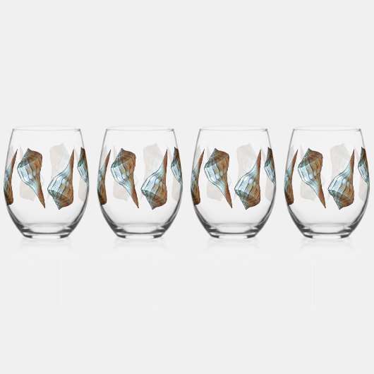 Verre À Vin Sans Pied Coquillages (Recto)