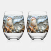 Verre À Vin Sans Pied Coquillages Perles Mer Foam Starfish (Gauche)