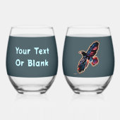 Verre À Vin Sans Pied Corbeau Iridescendant (Verso)