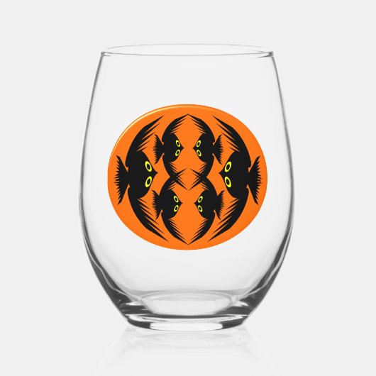Verre À Vin Sans Pied Corbeaux d'Halloween (Recto)