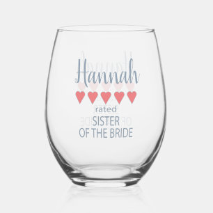 Verre À Vin Sans Pied Cortège de mariage et mariée 5 Sœur de la mariée a