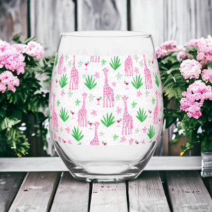 Verre À Vin Sans Pied Cosmopolites de Preppy Giraffes