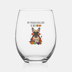 Verre À Vin Sans Pied Costume d'Halloween pour Bouledogue Français Mon