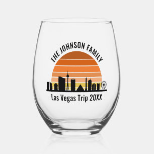 Verre À Vin Sans Pied Coucher de soleil sur le Strip de Las Vegas pour d