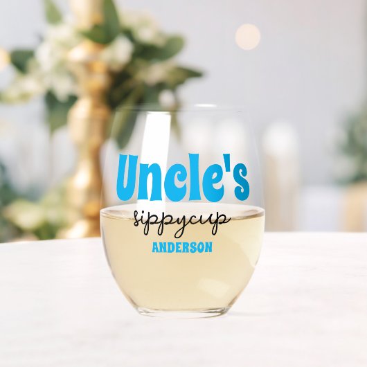 Verre À Vin Sans Pied Coupe Sippy de l'oncle personnalisé (Insitu (Mariage))