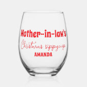 Verre À Vin Sans Pied Coupe Sippy de Noël de belle-mère personnalisée (Recto)