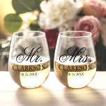 Verre À Vin Sans Pied Couple de mariage personnalisé Verre de vin sans p<br><div class="desc">Ce magnifique verre de vin peut être offert en cadeau ou utilisé à votre événement!</div>