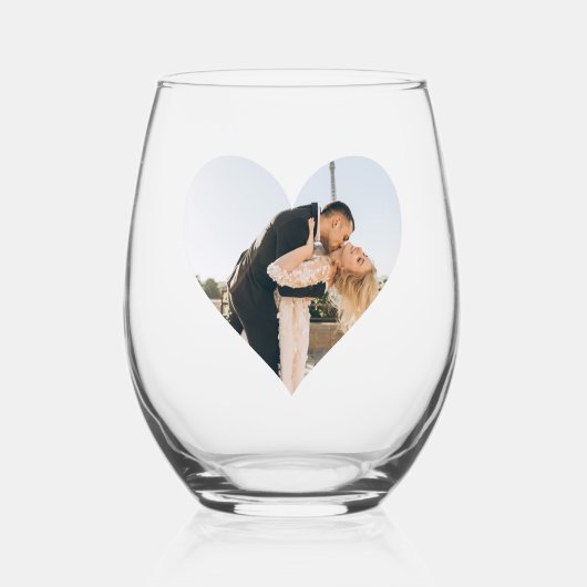 Verre À Vin Sans Pied Couples personnalisés Mariage de texte photo (Recto)