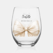 Verre À Vin Sans Pied Courbe beige crème (Recto)