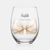 Verre À Vin Sans Pied Courbe beige crème (Verso)