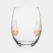 Verre À Vin Sans Pied Courbe beige crème (Gauche)