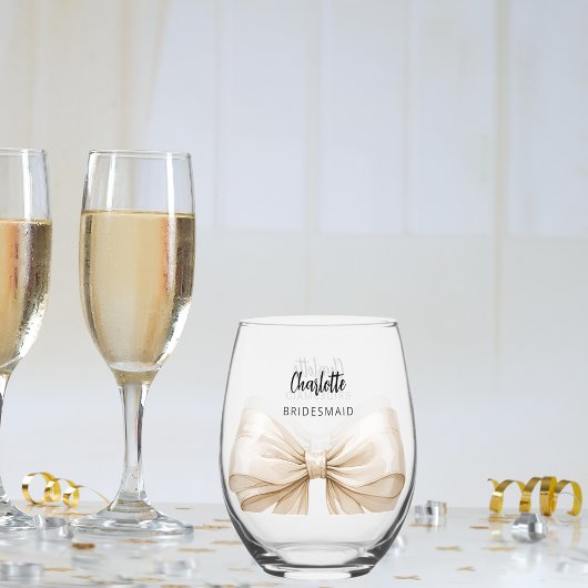 Verre À Vin Sans Pied Courbe beige crème