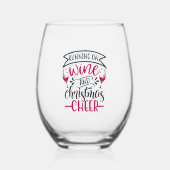 Verre À Vin Sans Pied Courir sur le vin et la fête de Noël (Recto)