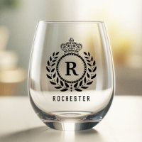 Couronne royale Laurel Wreath Black Nom monogramme