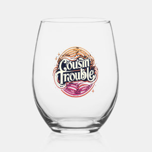 Verre À Vin Sans Pied Cousin Trouble Vin Stemless