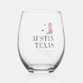 Verre À Vin Sans Pied Cowboy Boot Personnalisé Bachelorette Party (Recto)
