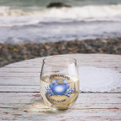 Verre À Vin Sans Pied Crabe bleu à l'atterrissage