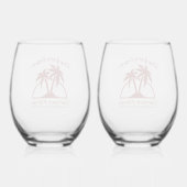 Verre À Vin Sans Pied Cranberry Palms Stemless Wine Glasses (Verso)