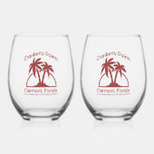 Verre À Vin Sans Pied Cranberry Palms Stemless Wine Glasses (Recto)