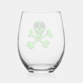 Verre À Vin Sans Pied crâne vert néon (Verso)
