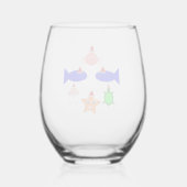 Verre À Vin Sans Pied Créatures de la mer de Noël (Verso)