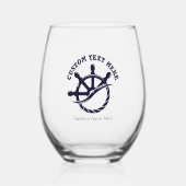Verre À Vin Sans Pied Custom Captain Boat Nautical Gift (Recto)