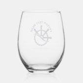 Verre À Vin Sans Pied Custom Captain Boat Nautical Gift (Verso)
