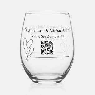 Verre À Vin Sans Pied Custom QR Wedding Favor Stemless Wine Glass
