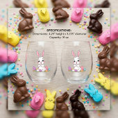 Verre À Vin Sans Pied Cute Easter Bunny & Pastel Easter Eggs 