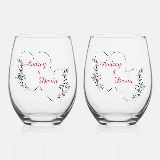 Verre À Vin Sans Pied Cute Mariage Keepsaké (Recto)