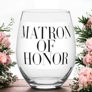 Verre À Vin Sans Pied Dame d'Honneur Moderne Élégant / Cadeau Personnali