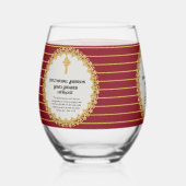 Verre À Vin Sans Pied DEACON Récemment Ordonné Verse Cadeau Commémoratif (Recto)