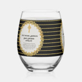 Verre À Vin Sans Pied DEACON Récemment Ordonné Verse Cadeau Commémoratif (Recto)