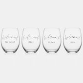 Verre À Vin Sans Pied Demoiselle d'honneur personnalisée (Recto)