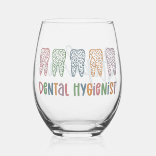 Verre À Vin Sans Pied Dentaire personnalisé Hygiéniste dents Empreintes 
