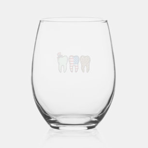 Verre À Vin Sans Pied Dentiste Patriotique Dent Vintage Léopard Chemise