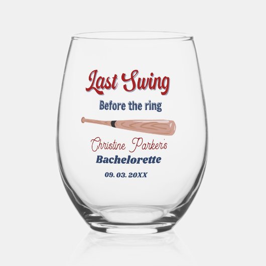 Verre À Vin Sans Pied Dernier balancement avant la bague Baseball  Enter (Recto)