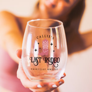 Verre À Vin Sans Pied Dernière Cowgirl du Rodéo Enterrement de Vie de Je