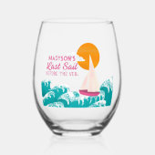 Verre À Vin Sans Pied Dernière voile avant la mariée voilier Enterrement (Recto)