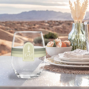 Verre À Vin Sans Pied Desert Vibes Mariage Sage ID1019