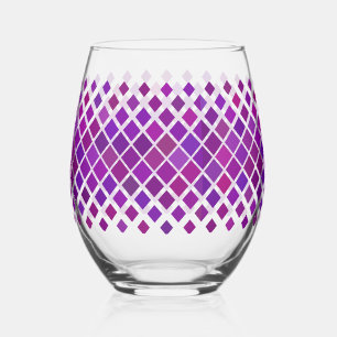 Verre À Vin Sans Pied Design de diamants Magenta Violet