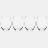 Verre À Vin Sans Pied Design graphique rouge avec des objets d'art en li (Dos)