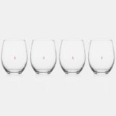 Verre À Vin Sans Pied Design graphique rouge avec des objets d'art en li (Gauche)
