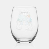Verre À Vin Sans Pied Dessin amusant de Snowman (Verso)
